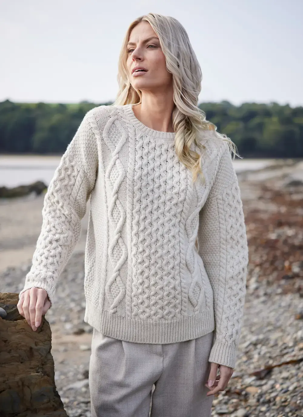 Arranmore Merino Slouchy Crew Neck Sweater 